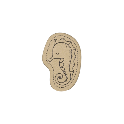 artificial leather label "Seahorse"