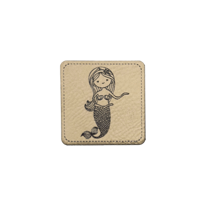 artificial leather label "Mermaid with Shell"