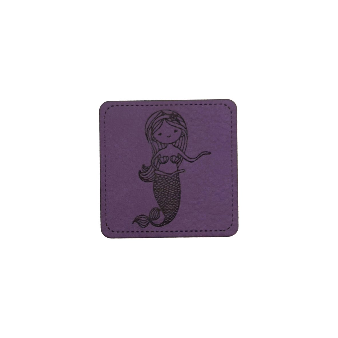 artificial leather label "Mermaid with Shell"