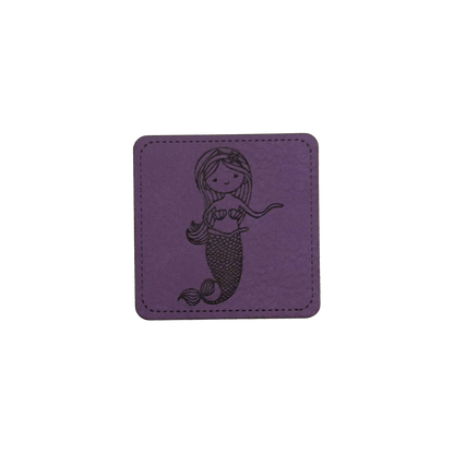 artificial leather label "Mermaid with Shell"