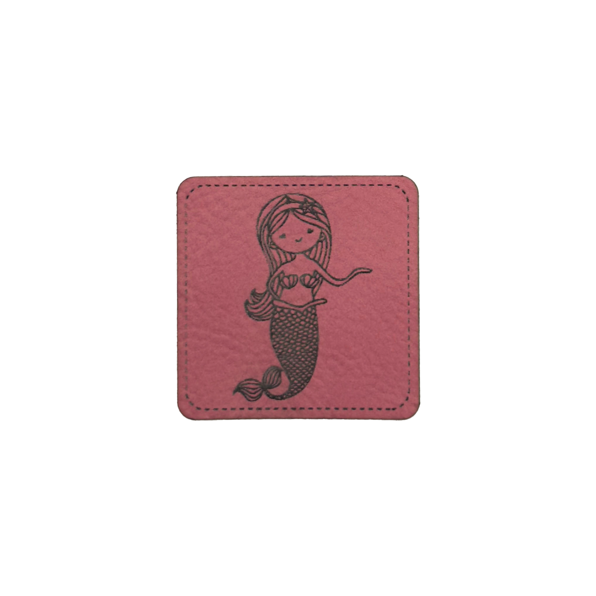 artificial leather label "Mermaid with Shell"