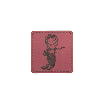 artificial leather label "Mermaid with Shell"