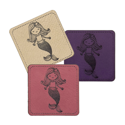 artificial leather label "Mermaid with Star"