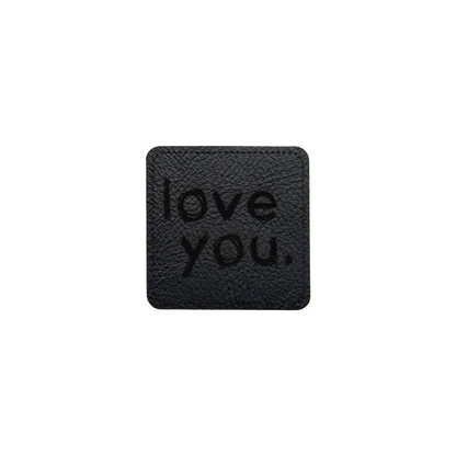 Kunstlederlabel "love you"