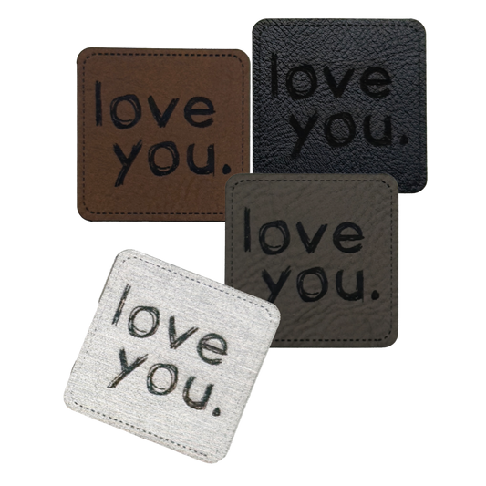 Kunstlederlabel "love you"