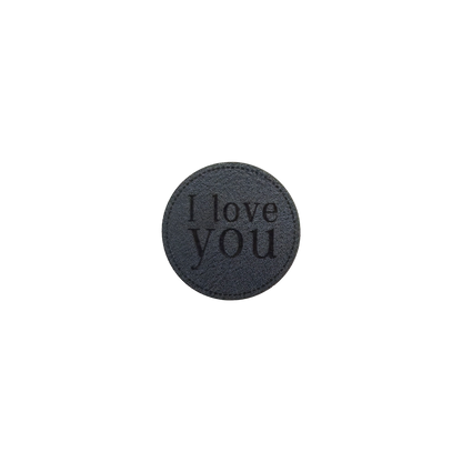 Kunstlederlabel "I love you"