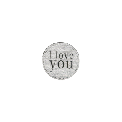 Kunstlederlabel "I love you"