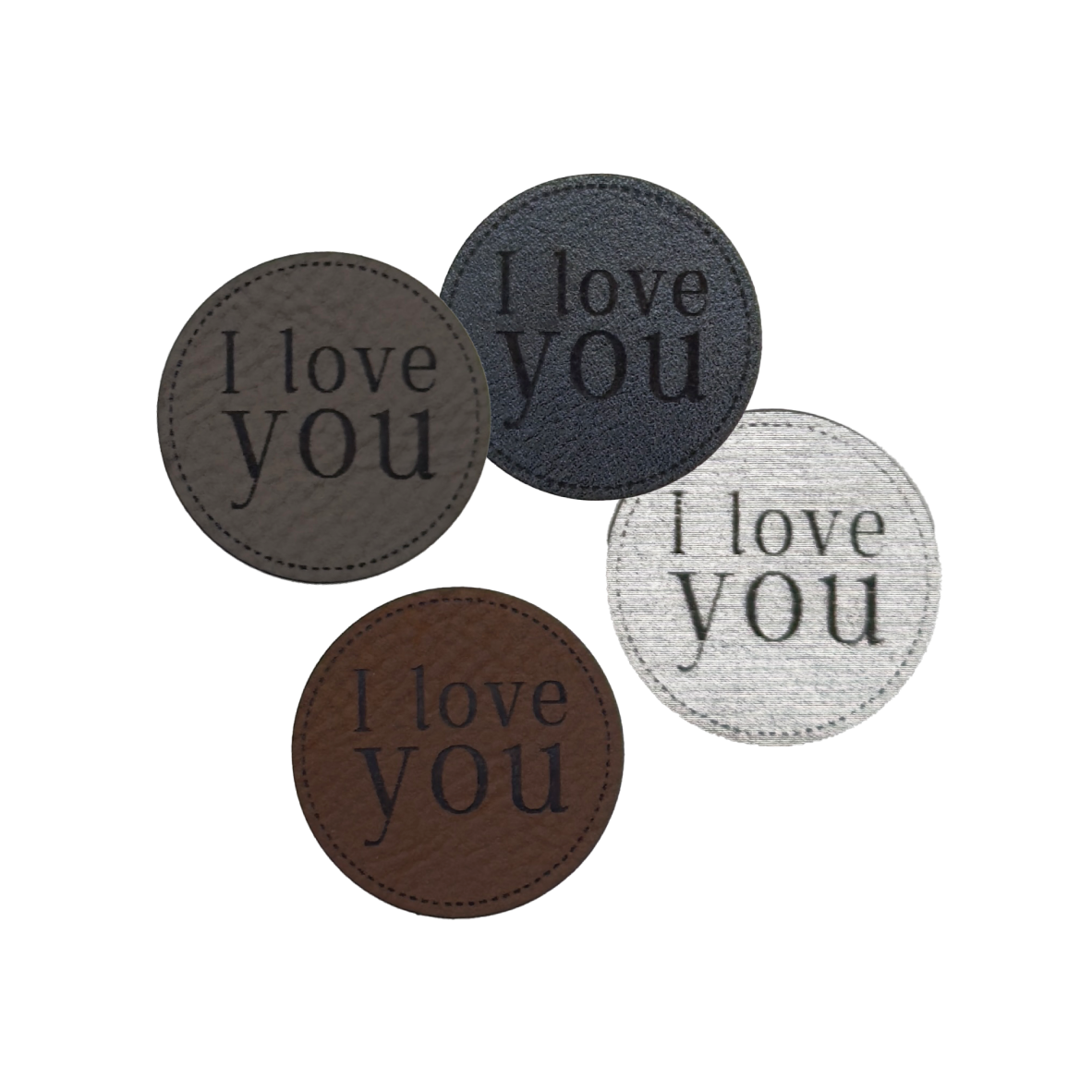 Kunstlederlabel "I love you"