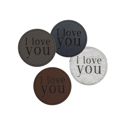 Kunstlederlabel "I love you"