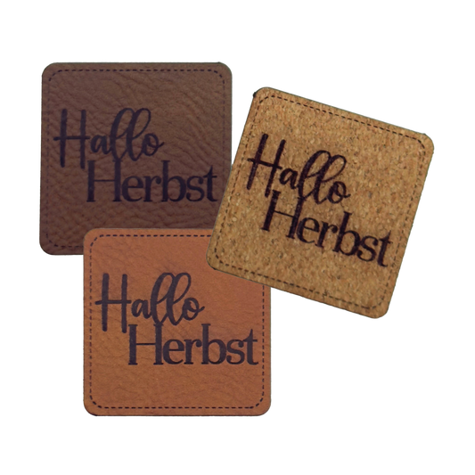 Kunstlederlabel "Hallo Herbst"