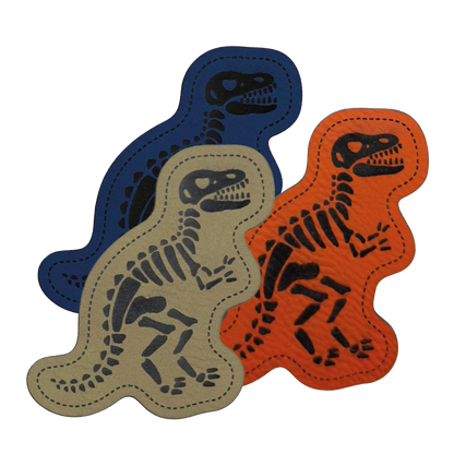 Faux leather label “Dino skeleton TRex”