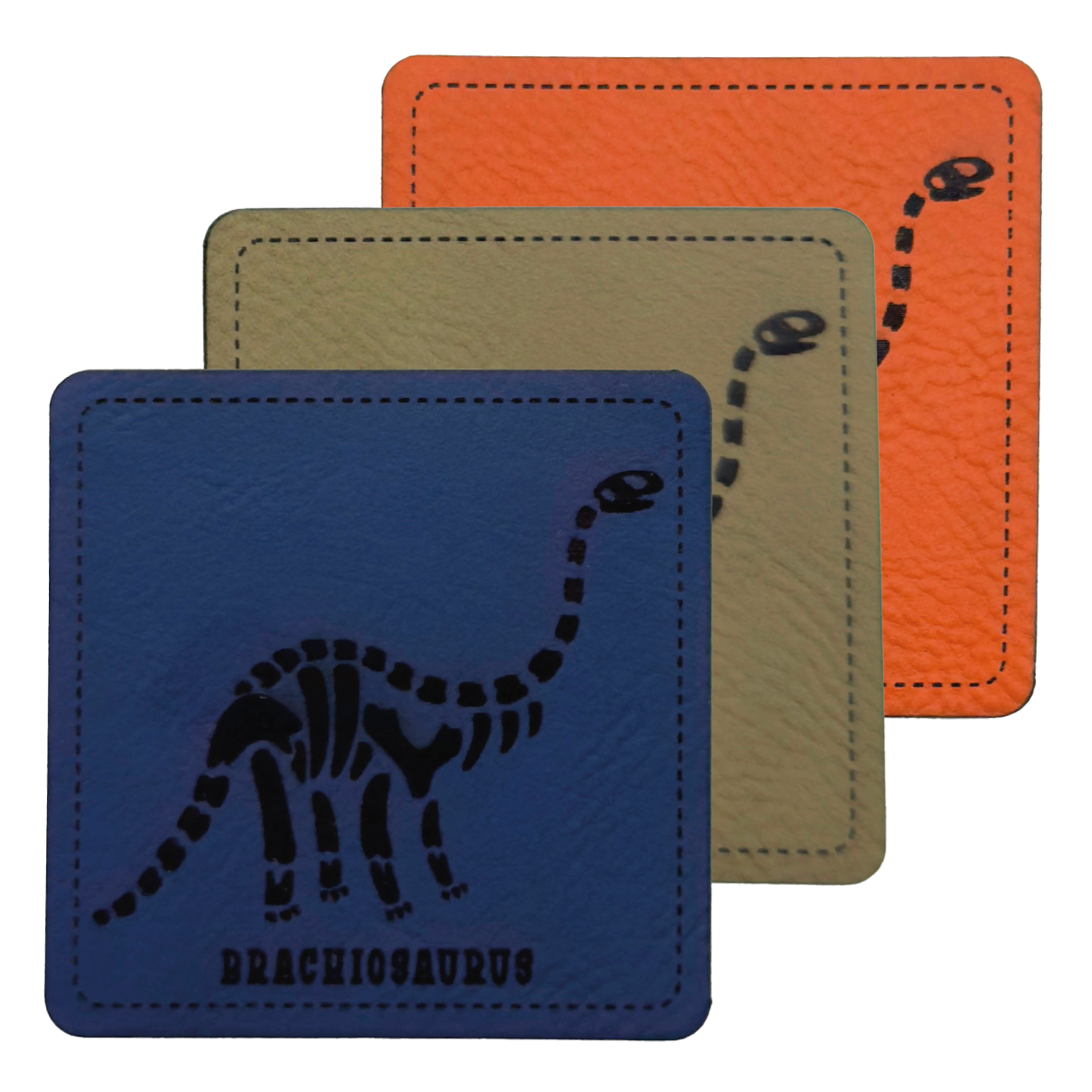 artificial leather label "Dino Skeleton Brachiosaurus 2"