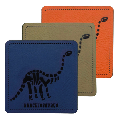 artificial leather label "Dino Skeleton Brachiosaurus 2"