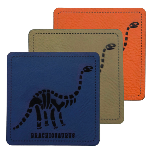 artificial leather label "Dino Skeleton Brachiosaurus 2"