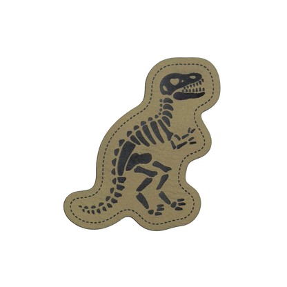 Faux leather label “Dino skeleton TRex”