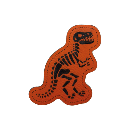 Faux leather label “Dino skeleton TRex”