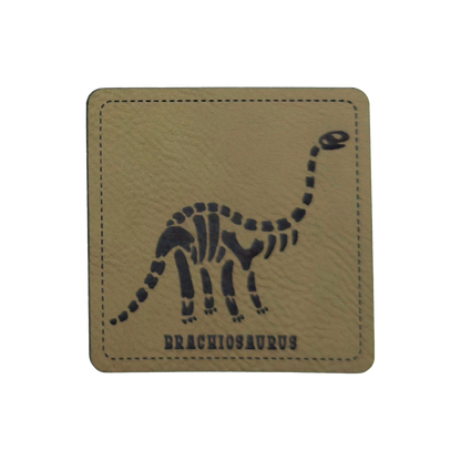 artificial leather label "Dino Skeleton Brachiosaurus 2"