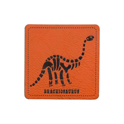 artificial leather label "Dino Skeleton Brachiosaurus 2"