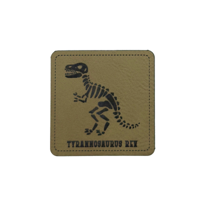 artificial leather label "Dino Skeleton Tyrannosaurus Rex 2"