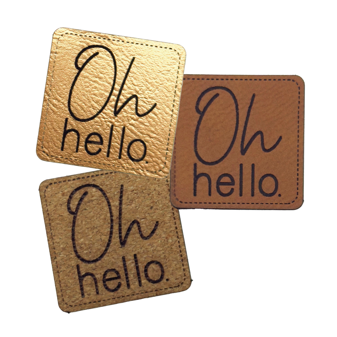 Kunstlederlabel "Oh hello"