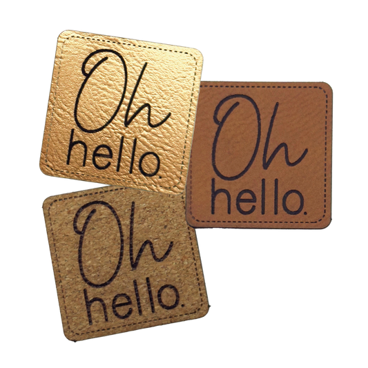 Kunstlederlabel "Oh hello"