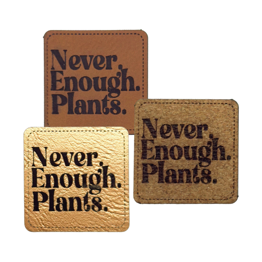 Kunstlederlabel "Never enough plants"