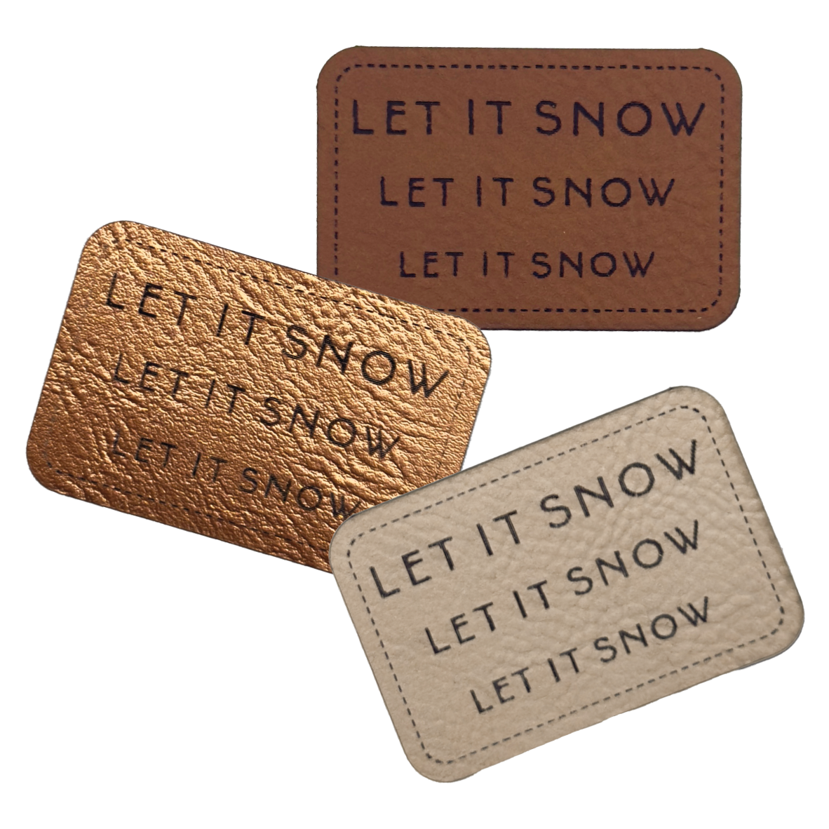 Kunstlederlabel "Let it Snow"